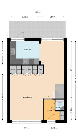 Floorplan - Boesemsingel 43, 2411 KS Bodegraven